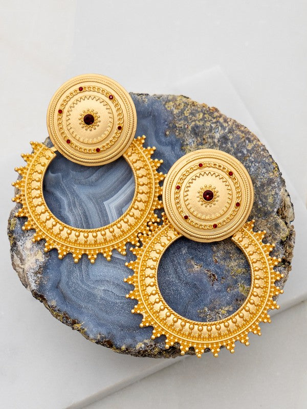 Gold Circular Prism Earrings
